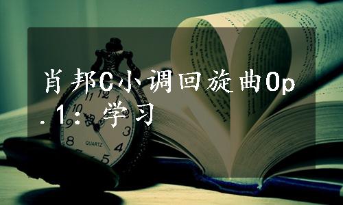 肖邦C小调回旋曲Op.1：学习