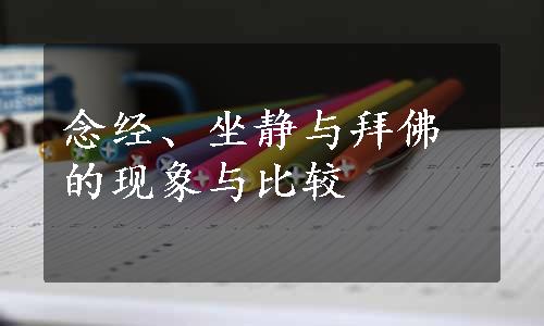 念经、坐静与拜佛的现象与比较