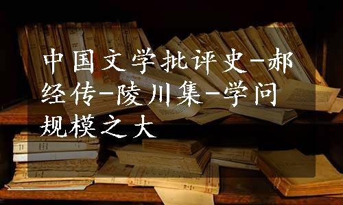 中国文学批评史-郝经传-陵川集-学问规模之大