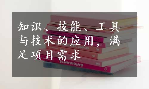 知识、技能、工具与技术的应用，满足项目需求