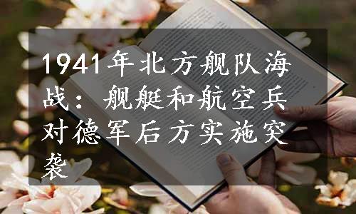 1941年北方舰队海战：舰艇和航空兵对德军后方实施突袭