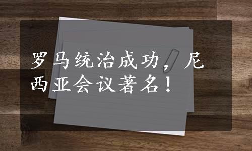 罗马统治成功，尼西亚会议著名！