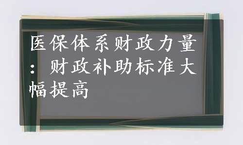 医保体系财政力量：财政补助标准大幅提高