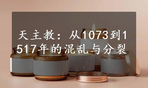 天主教：从1073到1517年的混乱与分裂