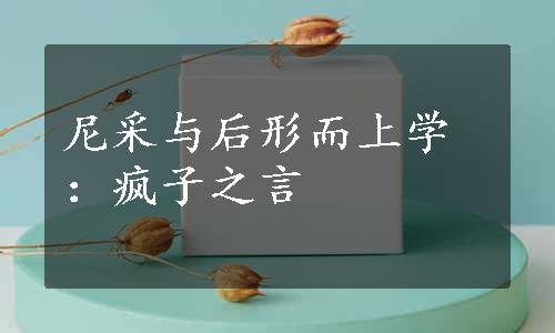 尼采与后形而上学：疯子之言