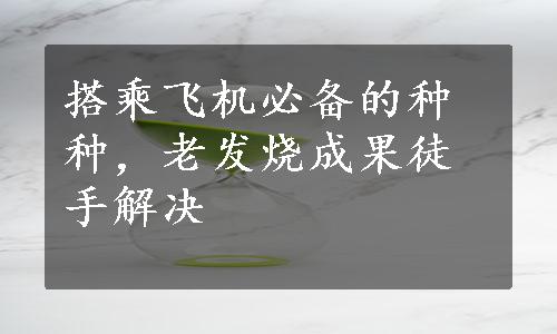 搭乘飞机必备的种种，老发烧成果徒手解决