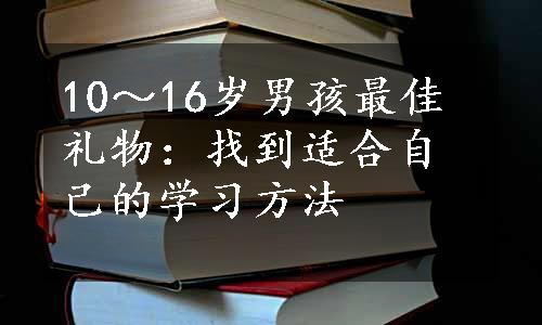 10～16岁男孩最佳礼物：找到适合自己的学习方法