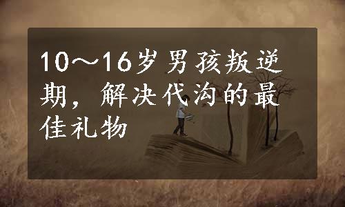 10～16岁男孩叛逆期，解决代沟的最佳礼物