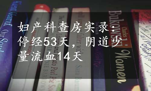 妇产科查房实录：停经53天，阴道少量流血14天