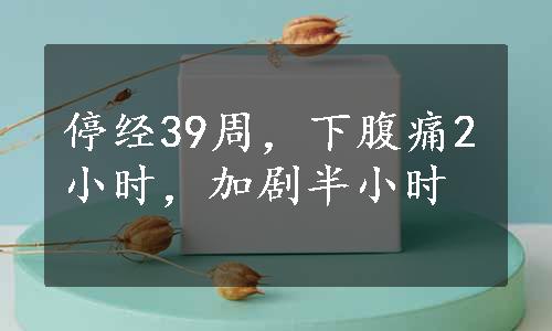 停经39周，下腹痛2小时，加剧半小时